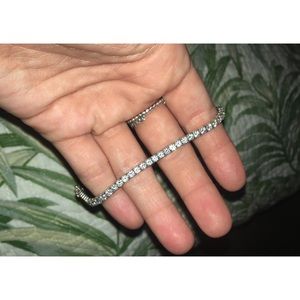 925 Sterling Silver Diamond Tennis Bracelet